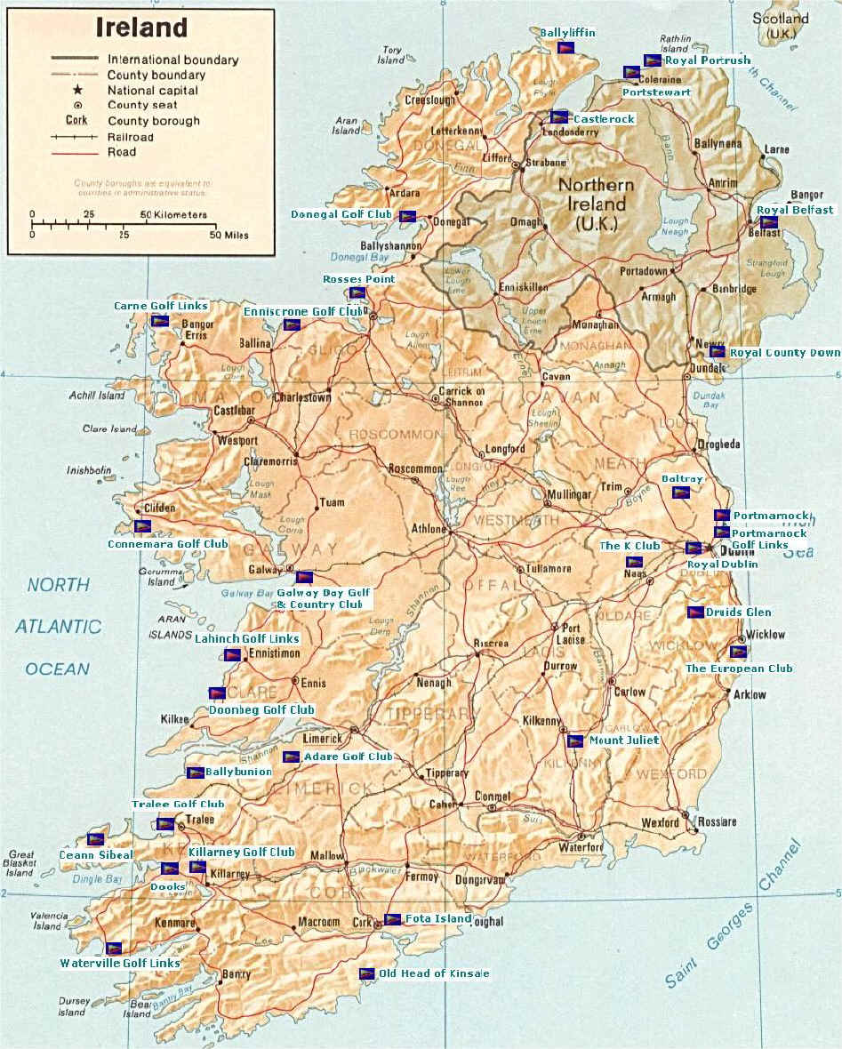 Ireland GolfMap of Golf Courses in IrelandTraleeIreland